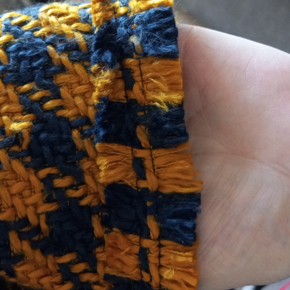 G by Giuliana navy blue and mustard color waist line jacket. Size M. - Picture 6 of 10